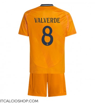 Real Madrid Federico Valverde #8 Seconda Maglia Bambino 2024-25 Manica Corta (+ Pantaloni corti)
